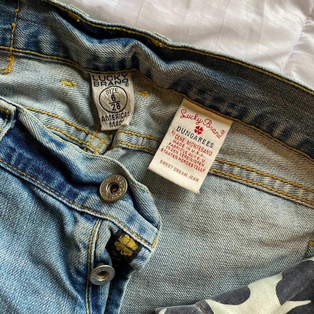 Lucky Brand Blue Floral Embroidered Flare Jeans - Picture 4 of 7